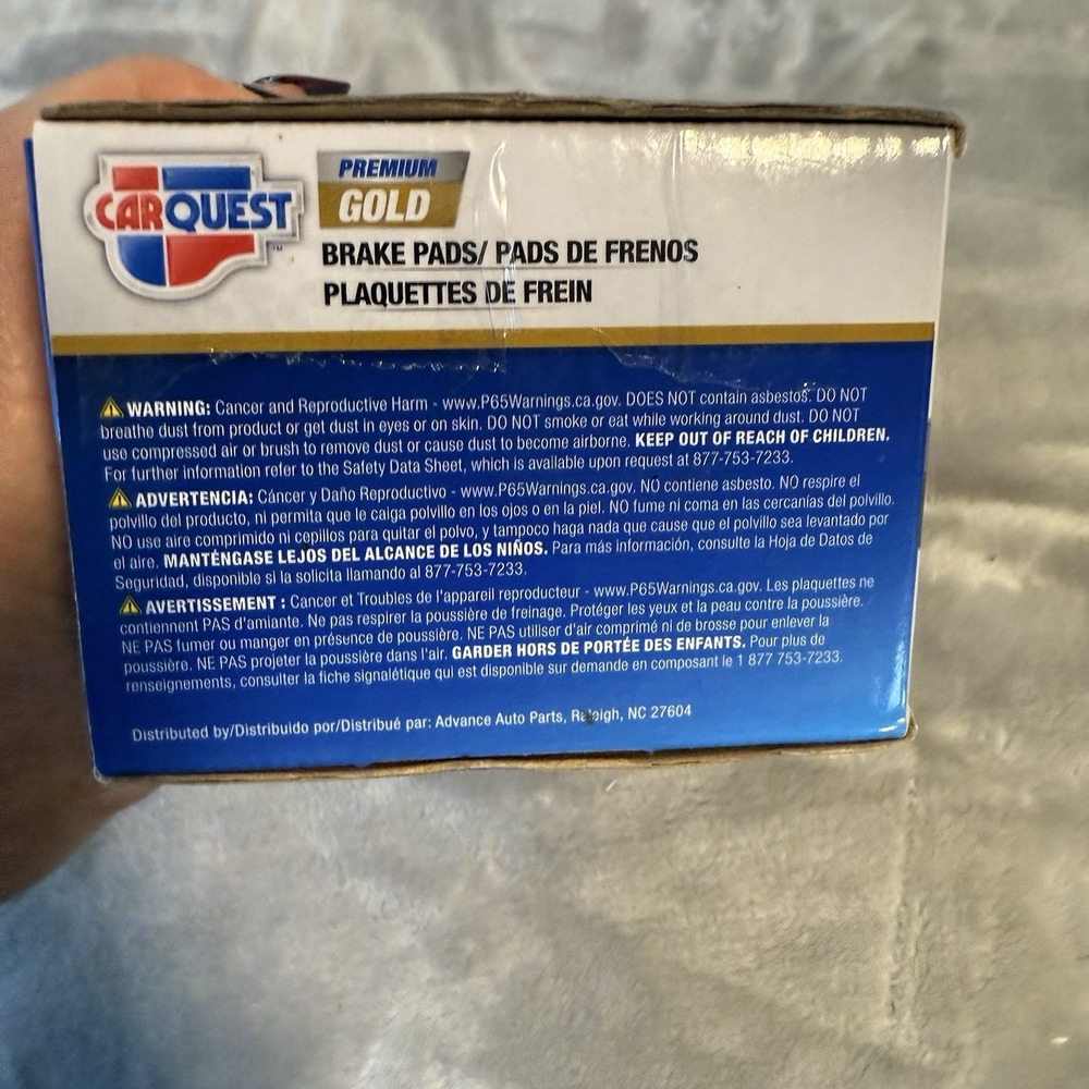 Disc Brake Pad Set-Premium Gold Ceramic Brake Pads CARQUEST GNAD1844 - Picture 5 of 5